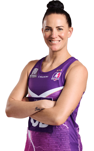 A portrait image of Loughborough Lightning Netball player Shadine Van Der Merwe