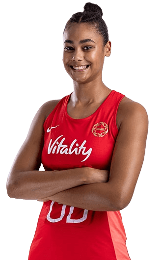 A portrait image of Loughborough Lightning Netball player Celena Appleby-Prince