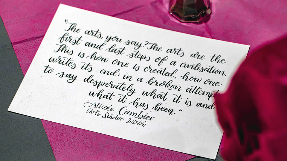 Hand written quote