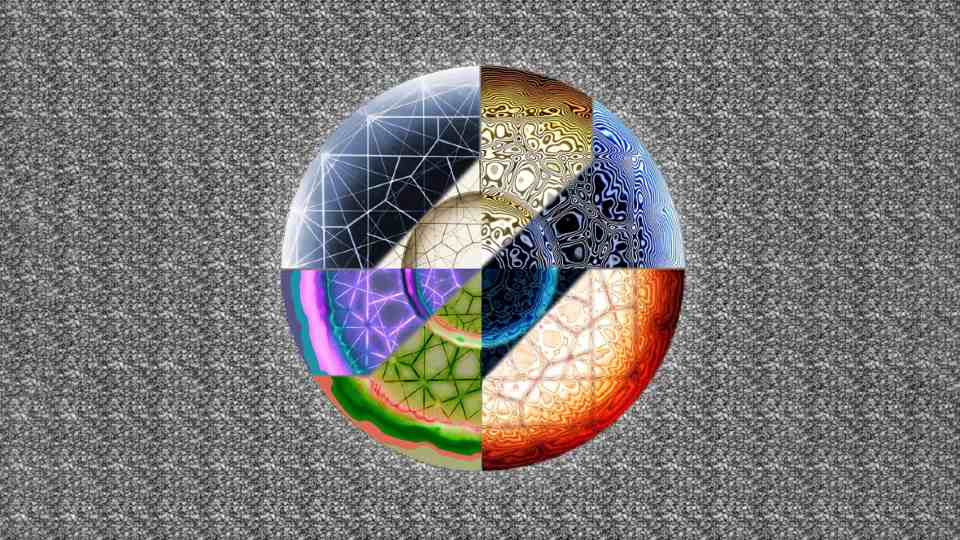 Digitalised drawing of a circle made up of different segments.