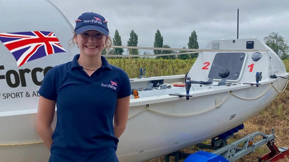 Zara Lachlan with her boat